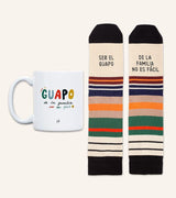 Taza + Calcetines "Ser el guapo de la familia no es fácil"