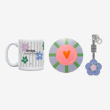 Kit Taza + Posavasos + Llavero "Amiga, eres un tesoro"