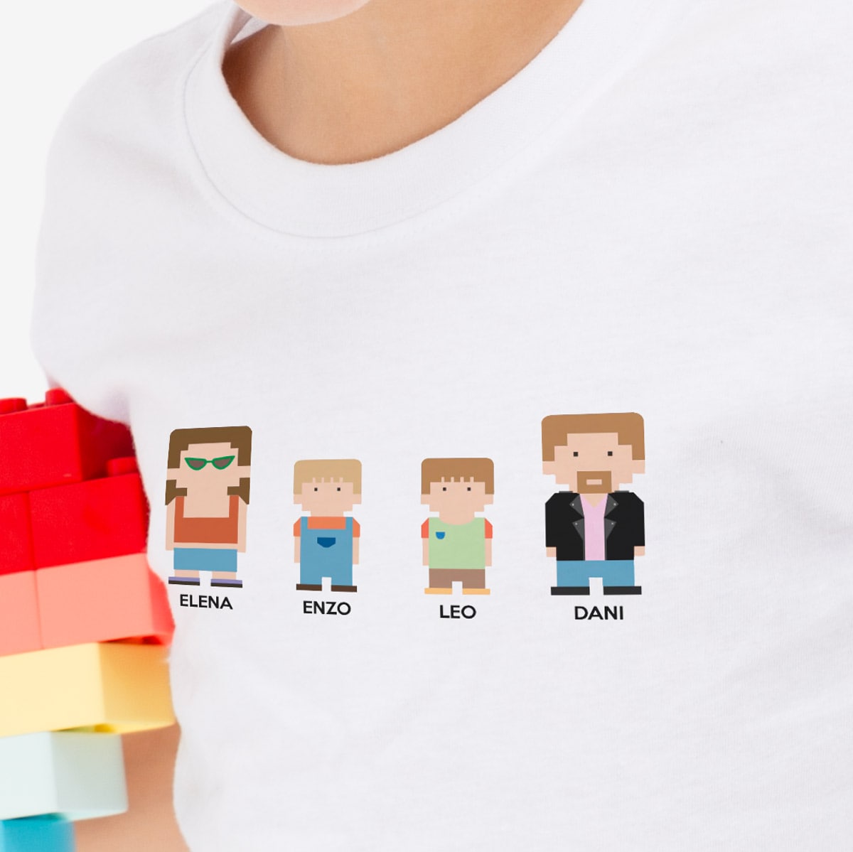 Camiseta Personalizada "Familia" Píxel - niño