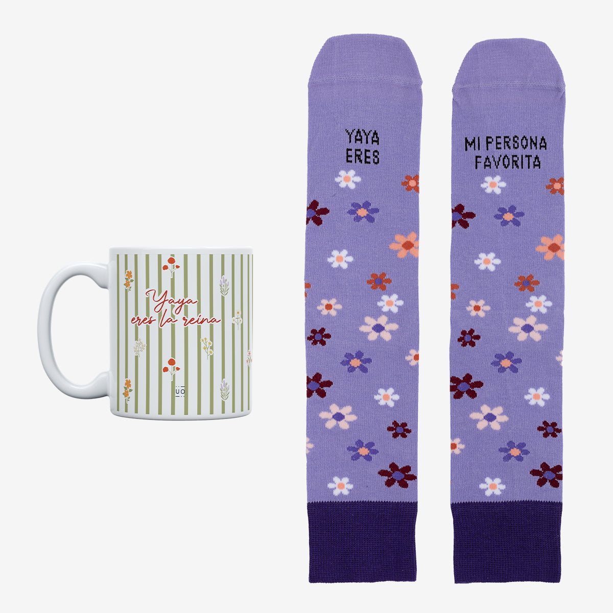 Kit Taza + Calcetines  "Yaya, eres la reina"