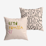 Funda de cojín "Familia" con rotuladores