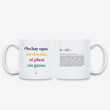 kit Taza + Posavasos + Llavero "No hay opos sin dramas"