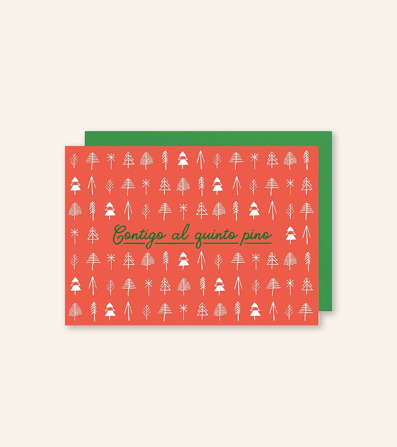 Postal "Contigo al quinto pino"