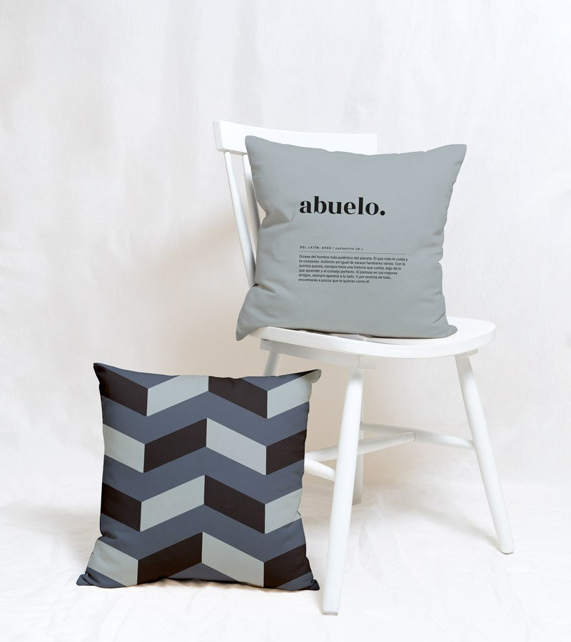 Funda Cojín "Abuelo. Definición" geométrico
