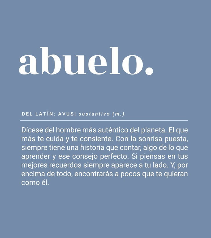 Funda cojín "Abuelo definición" Azul