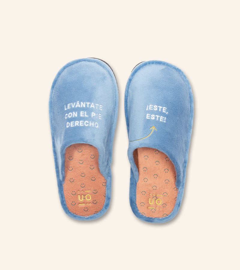 Zapatillas "Levántate Pie derecho" Smiley