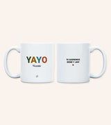 Taza Personalizad "Yayo...., te queremos" Letras colores