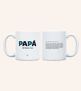 Taza Personalizad "Papá de...." Letras colores