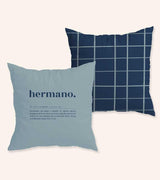 Funda de Cojín "Hermano. Definición" Cuadrados azules