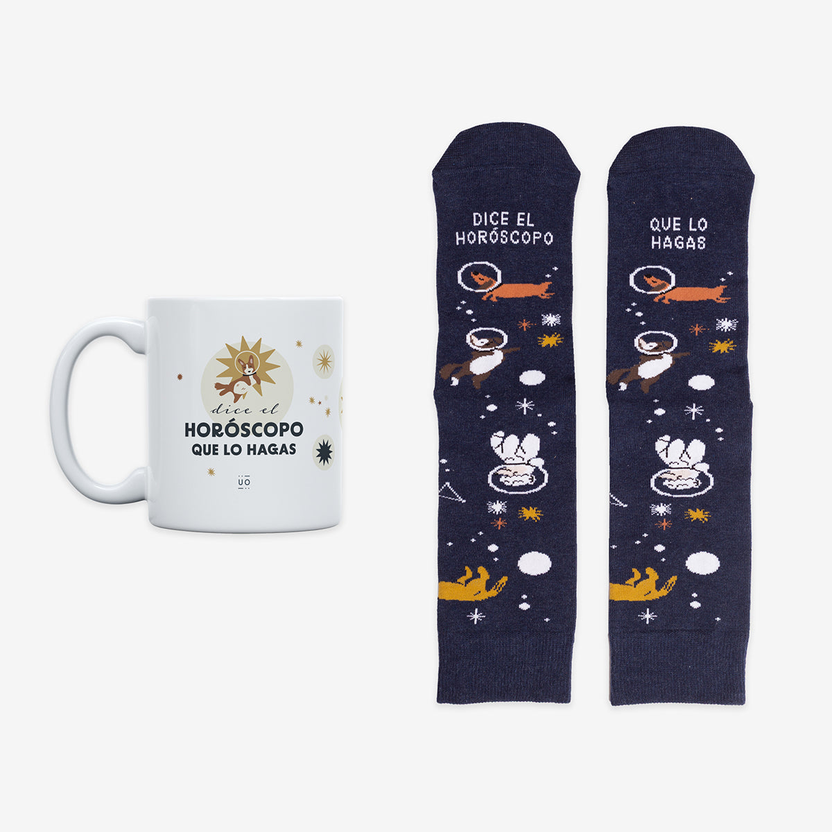 Kit Taza + Calcetines "Dice el horóscopo que lo hagas"