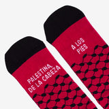 Calcetines solidarios "Palestina, de la cabeza a los pies" negro