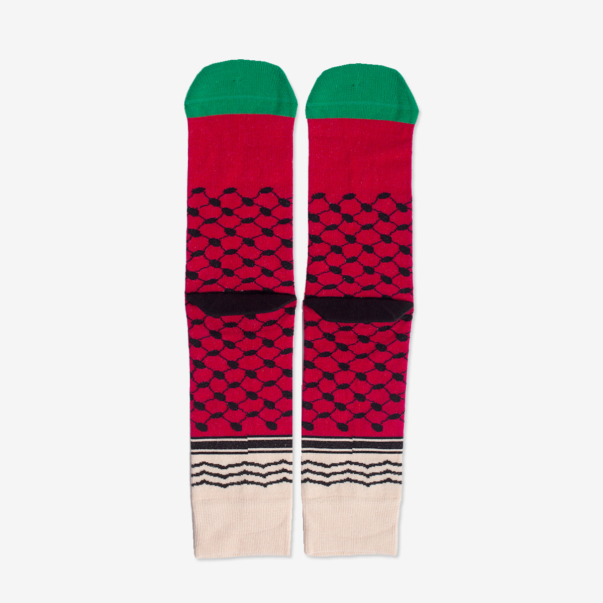 Calcetines solidarios "Palestina, de la cabeza a los pies" verde