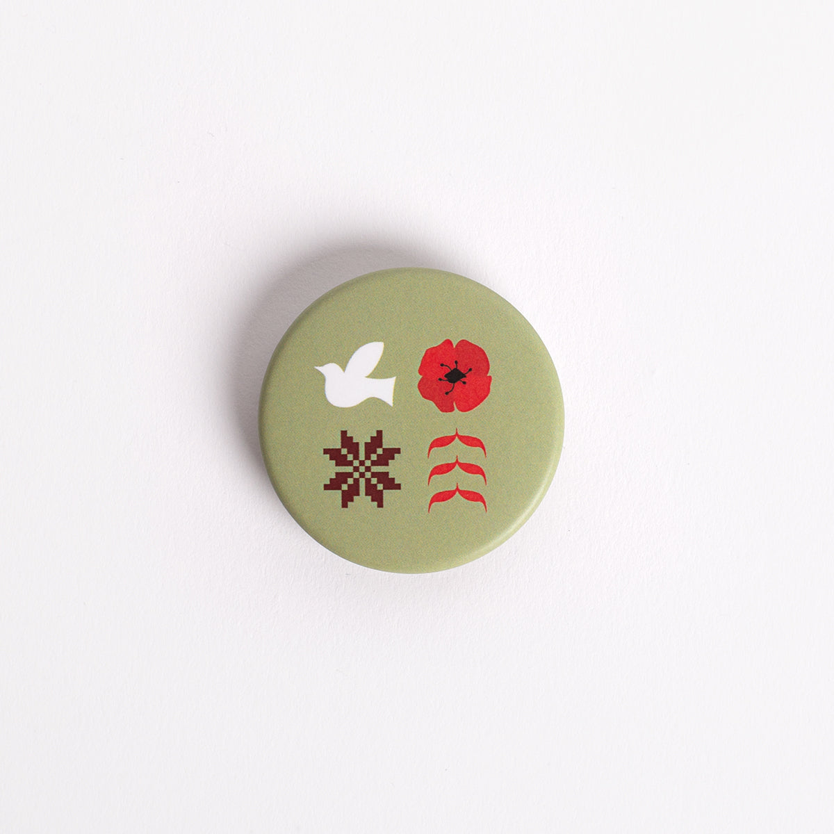 Chapa imantada símbolos palolma, amapola, tatriz y kufiyah