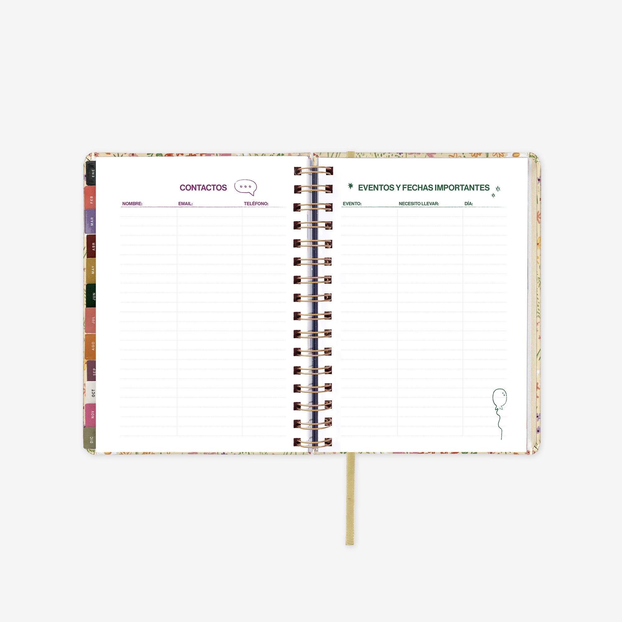 Agenda Anual 2026 "Bloom" Semana Vista