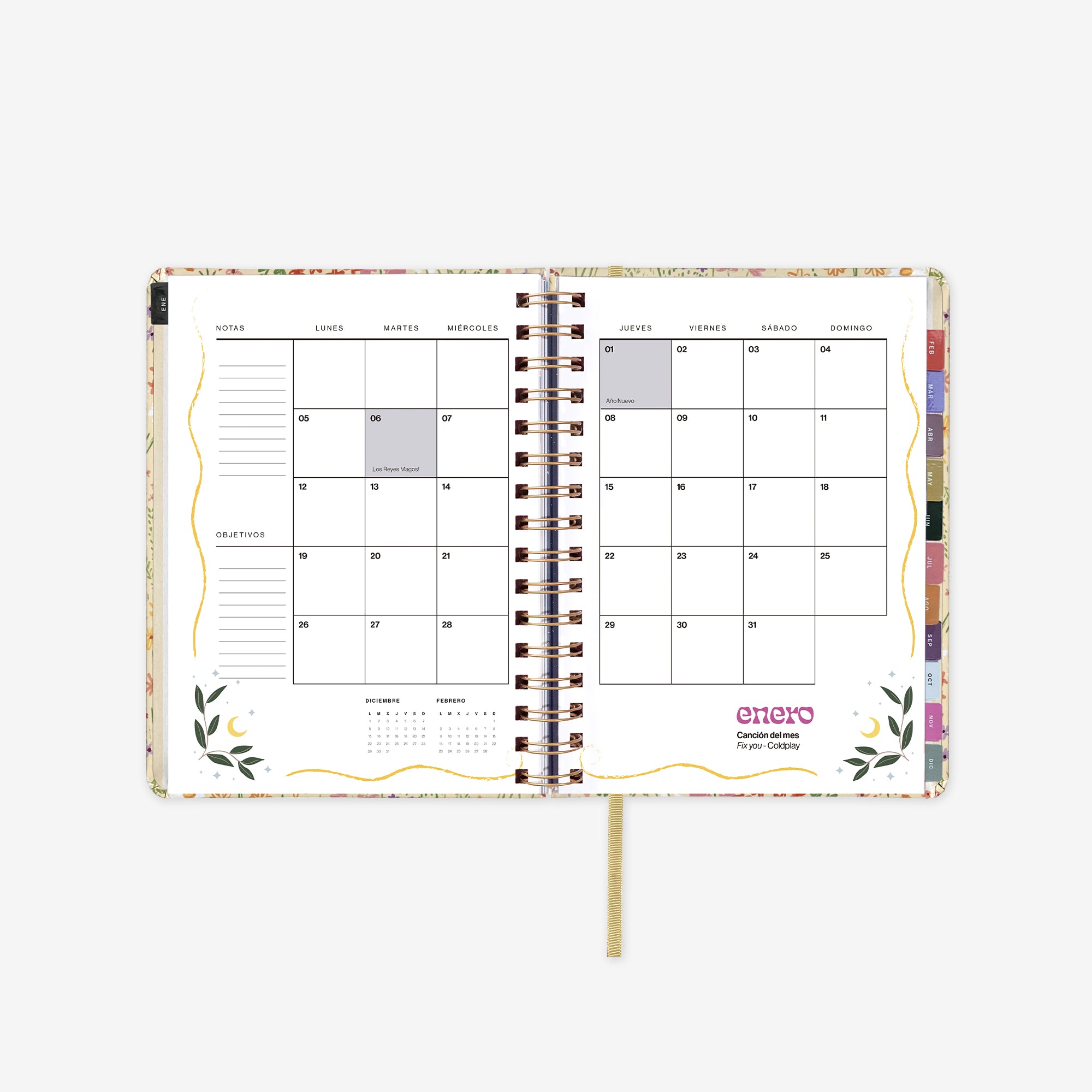 Agenda Anual 2026 "Bloom" Semana Vista