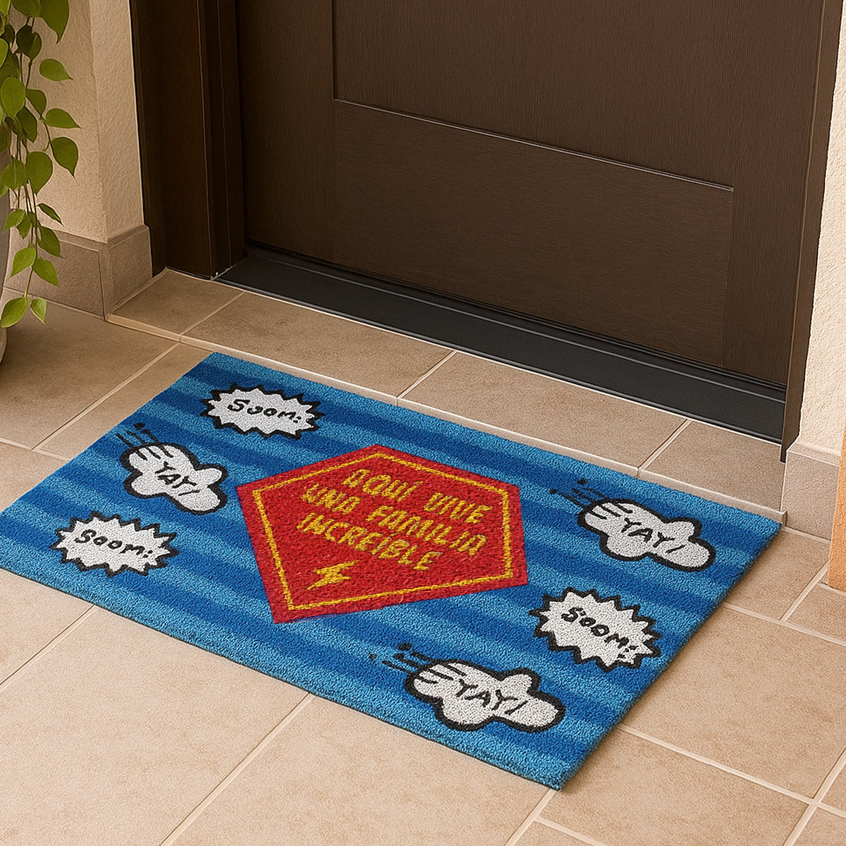 Felpudo "Familia superhéroe"