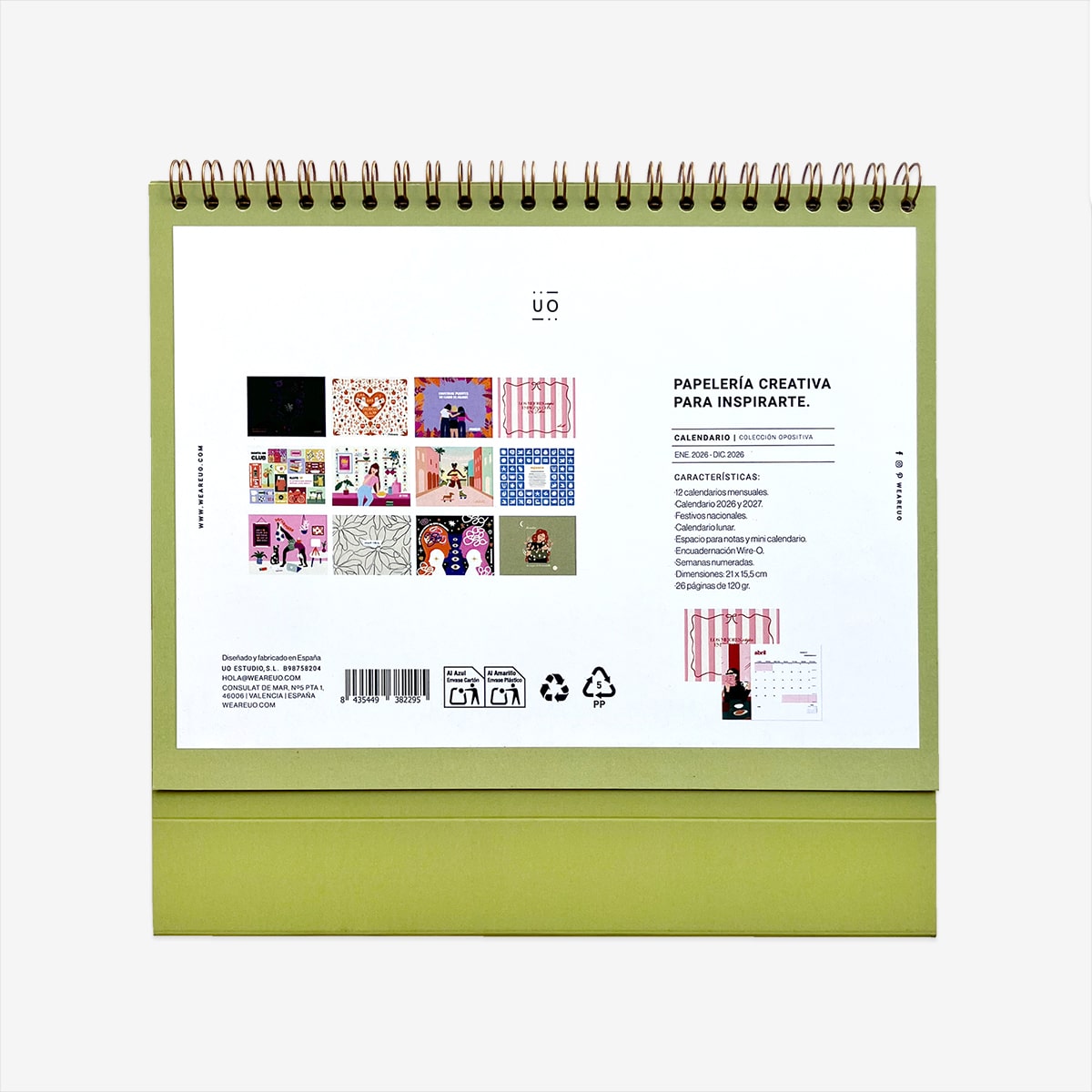 Calendario sobremesa 2026 "Opos"