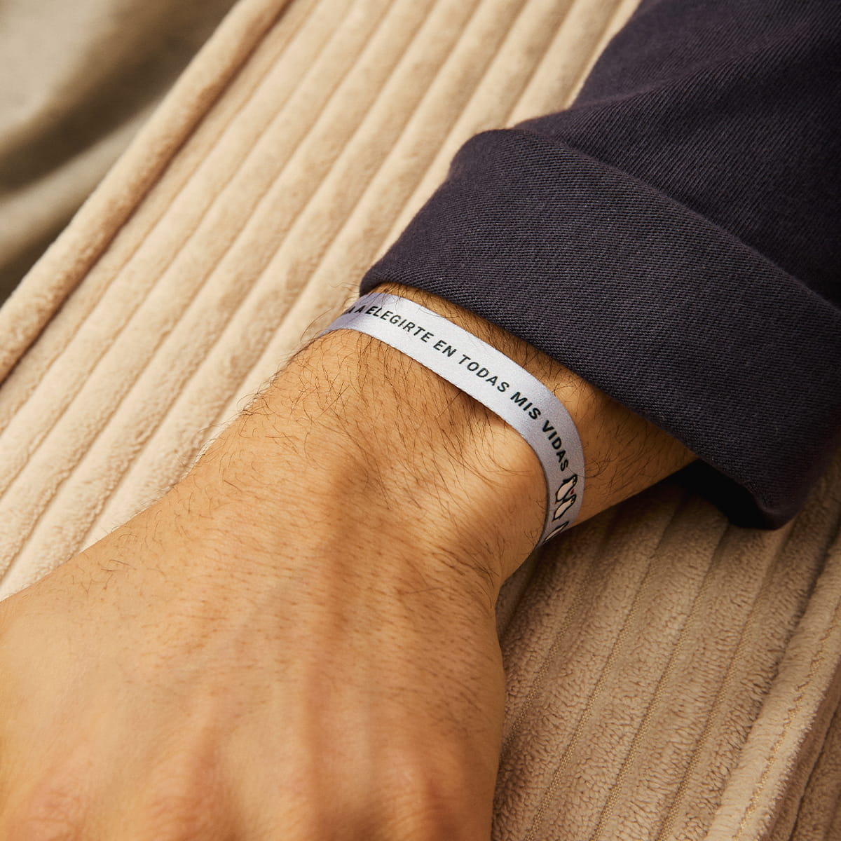 Pulsera de tela "Volvería a elegirte en todas mis vidas"