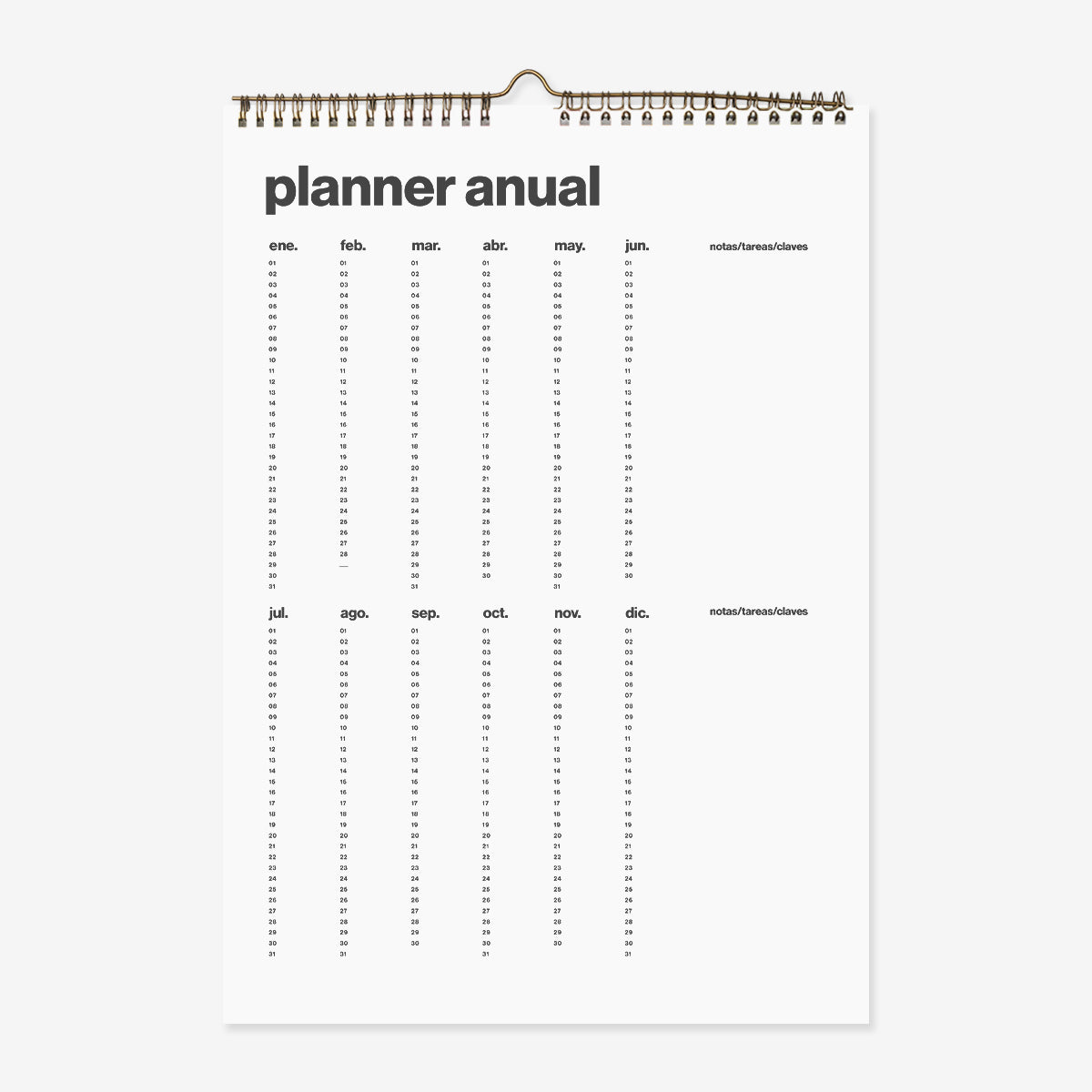 Calendario atemporal pared "Opos"