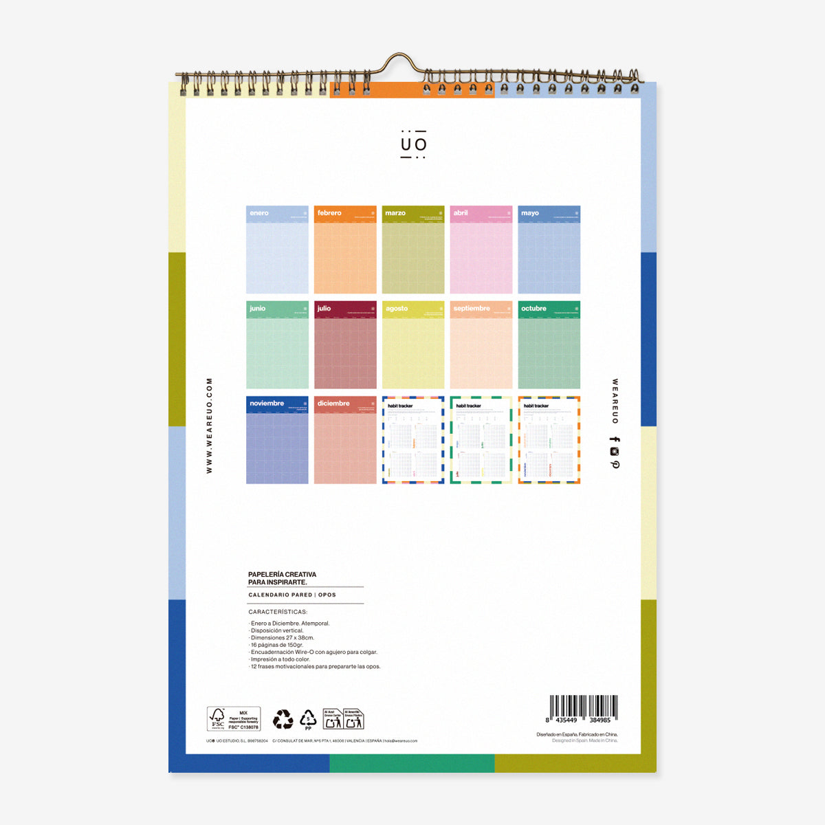 Calendario atemporal pared "Opos"