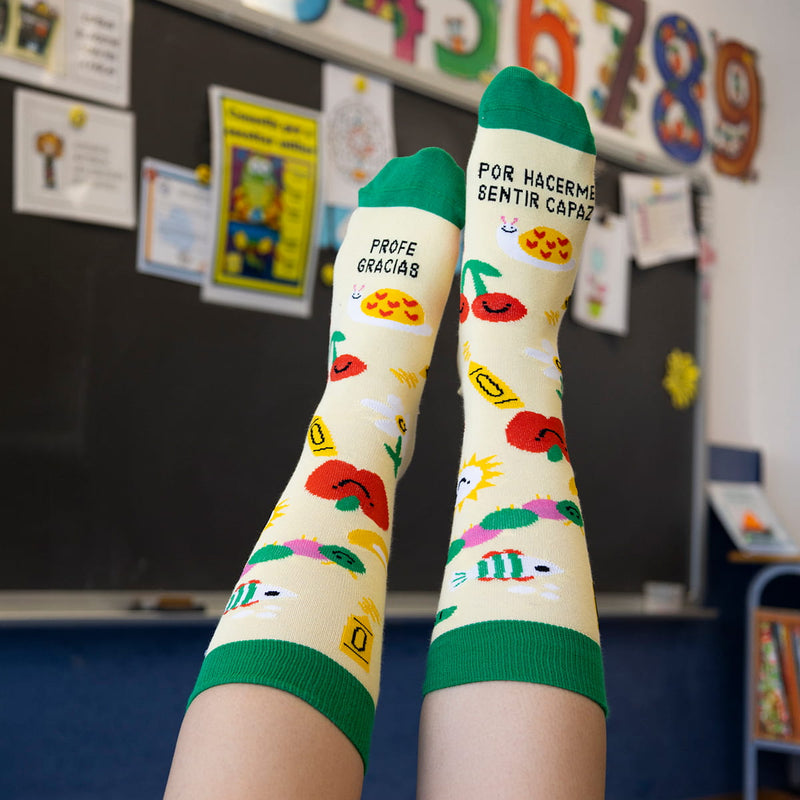 Calcetines "Profe, gracias por hacerme sentir capaz"