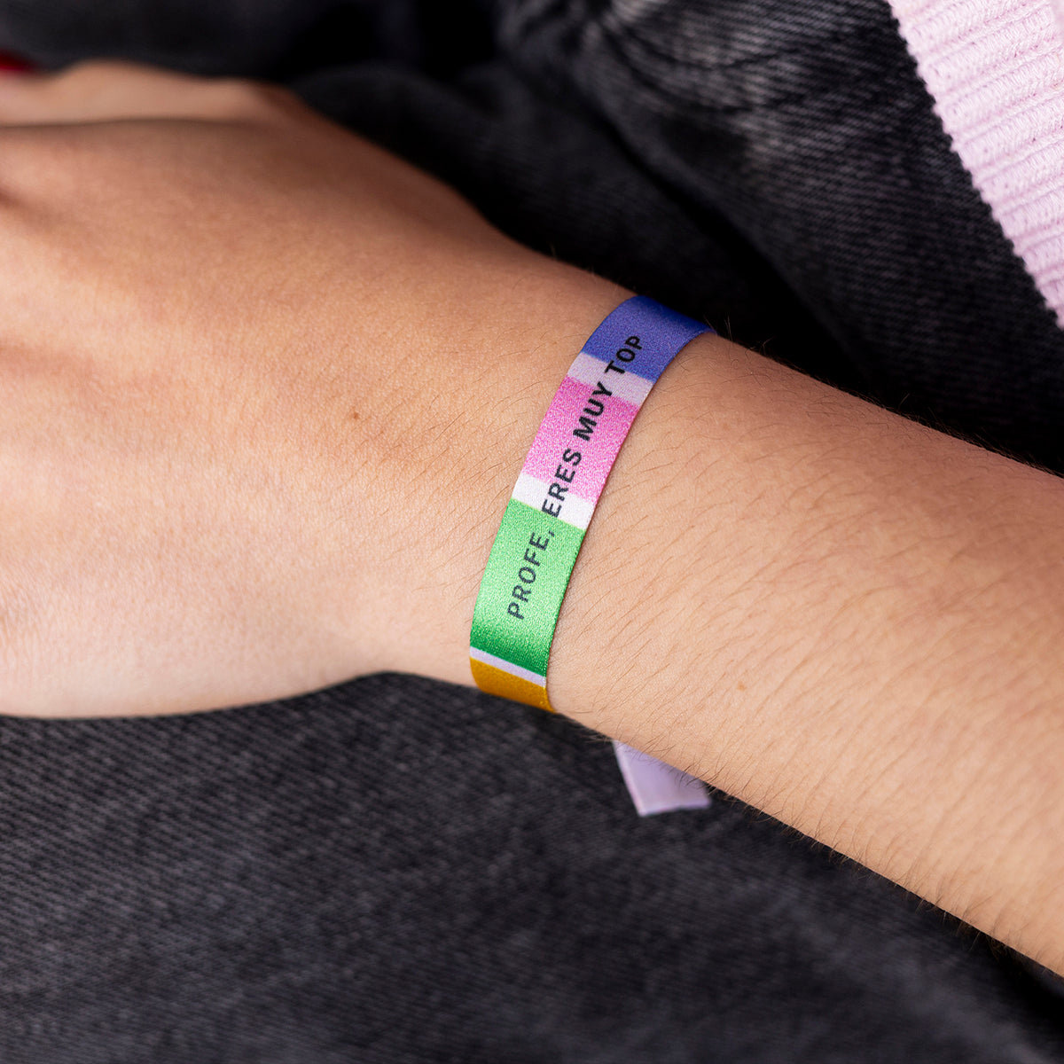 Pulsera de tela "Profe, eres muy TOP"