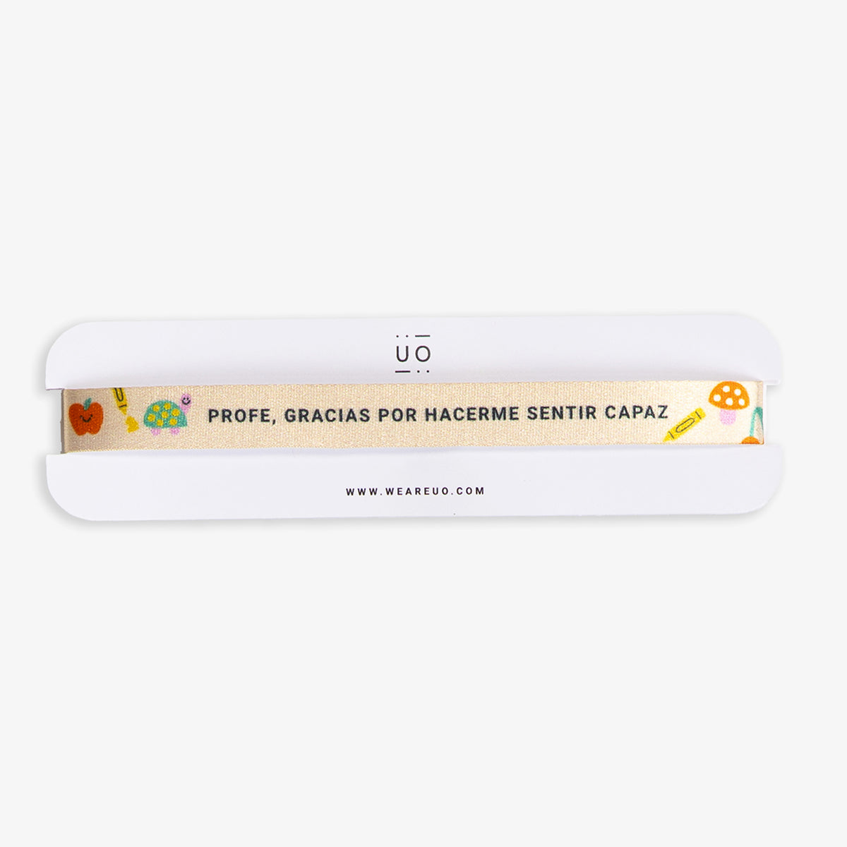 Pulsera de tela "Profe, gracias por hacerme sentir capaz"