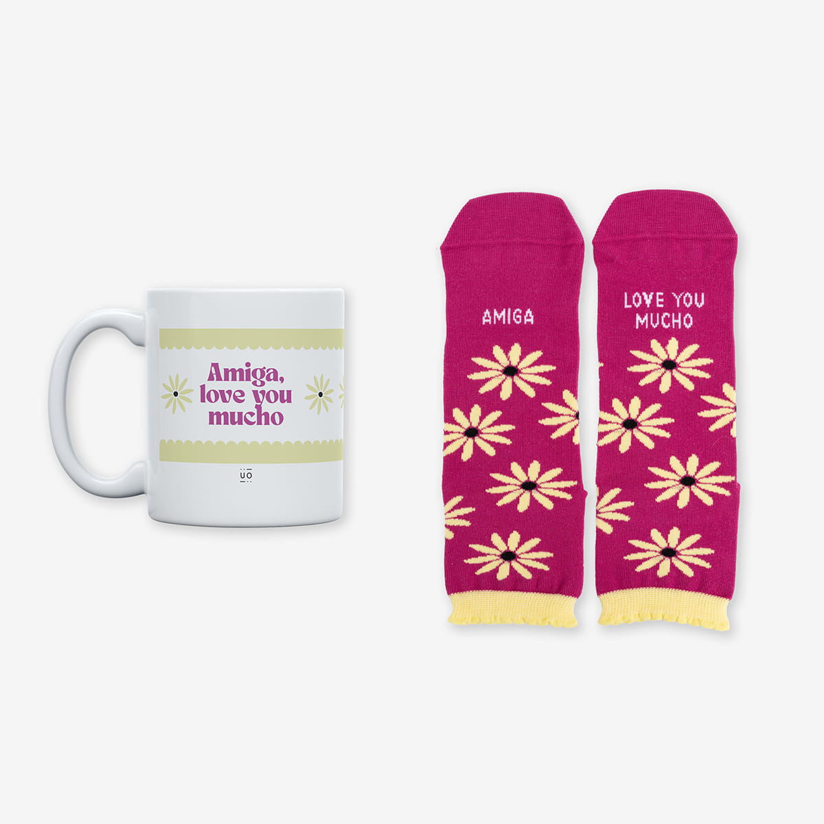 Kit Taza + Calcetines "Amiga love u mucho"