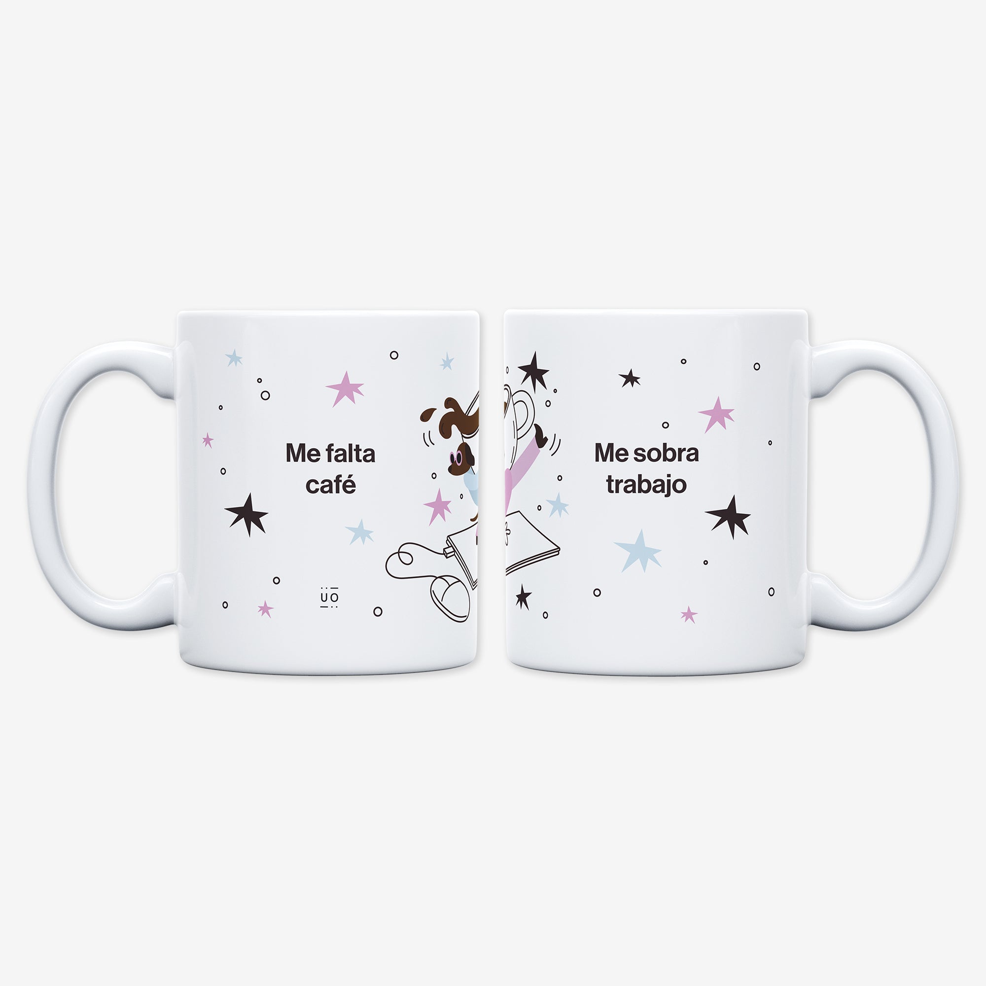 Taza "Me falta café, me sobra trabajo"