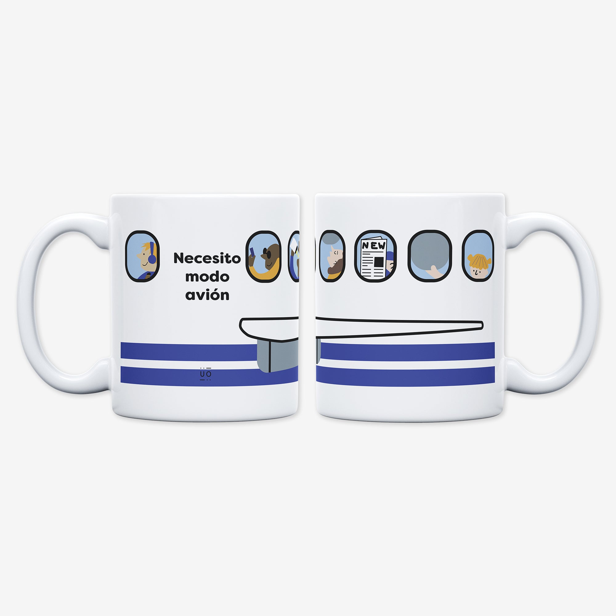 Kit Taza + Calcetines "Necesito modo avión"