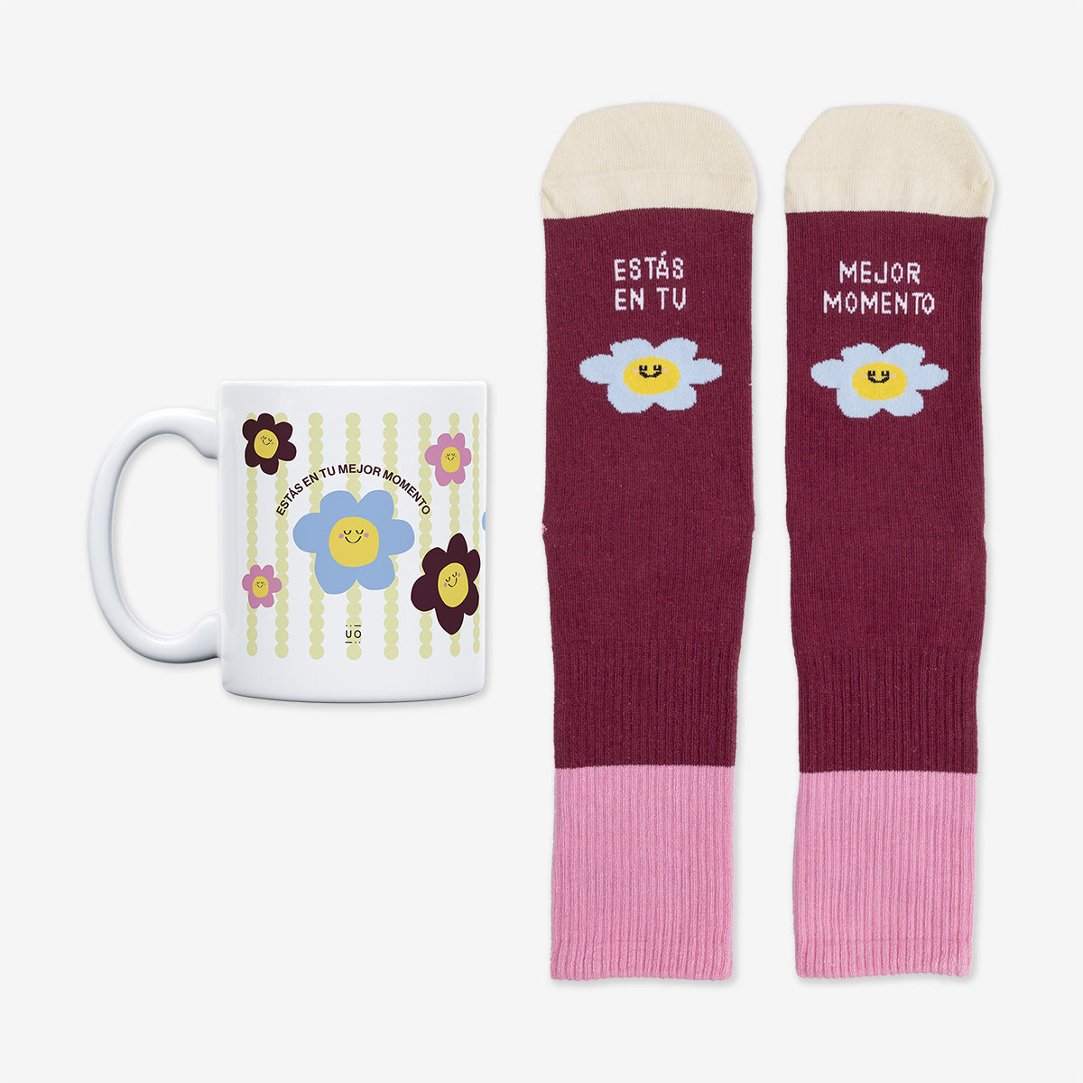Kit Taza + Calcetines "Estás en tu mejor momento"