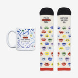 Kit Taza + Calcetines "Pulsa Start para empezar un buen día"