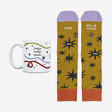 Kit Taza + Calcetines "Amiga, brillas mucho"