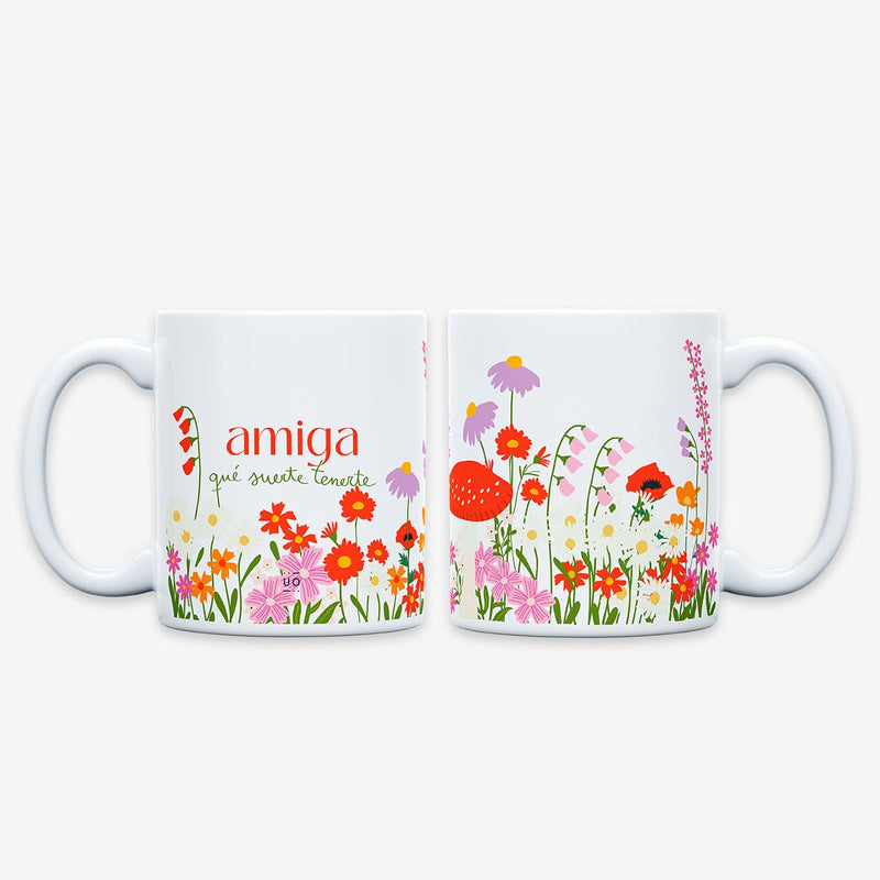 Taza "Amiga, qué suerte tenerte"