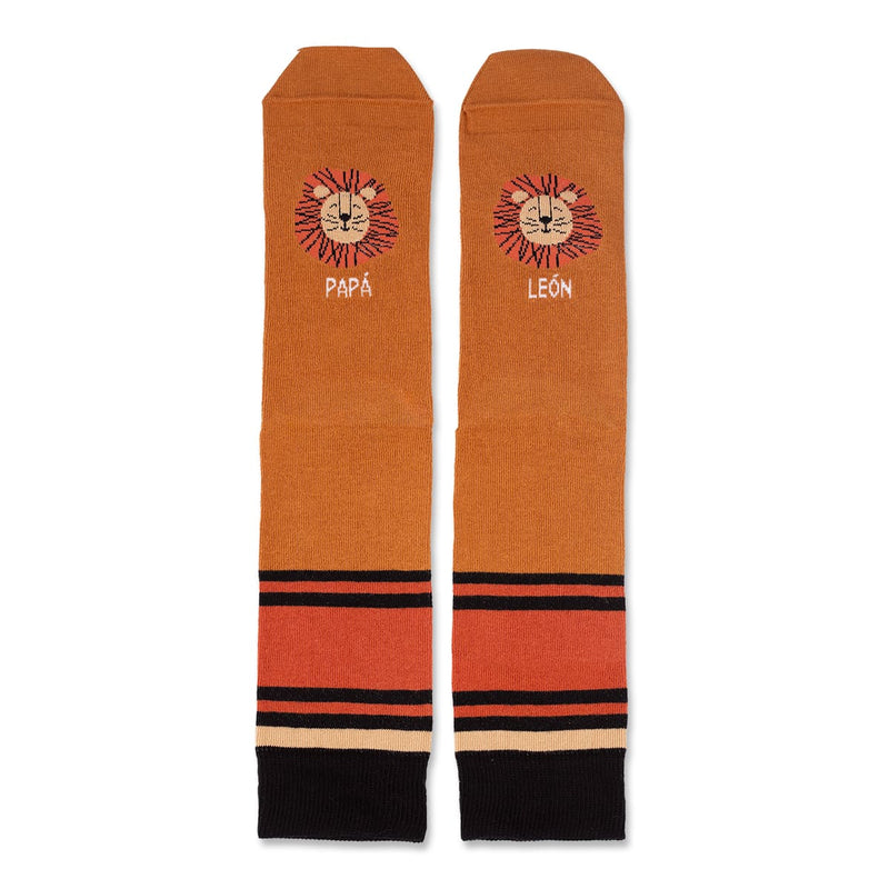 Calcetines "Papá león" Teja