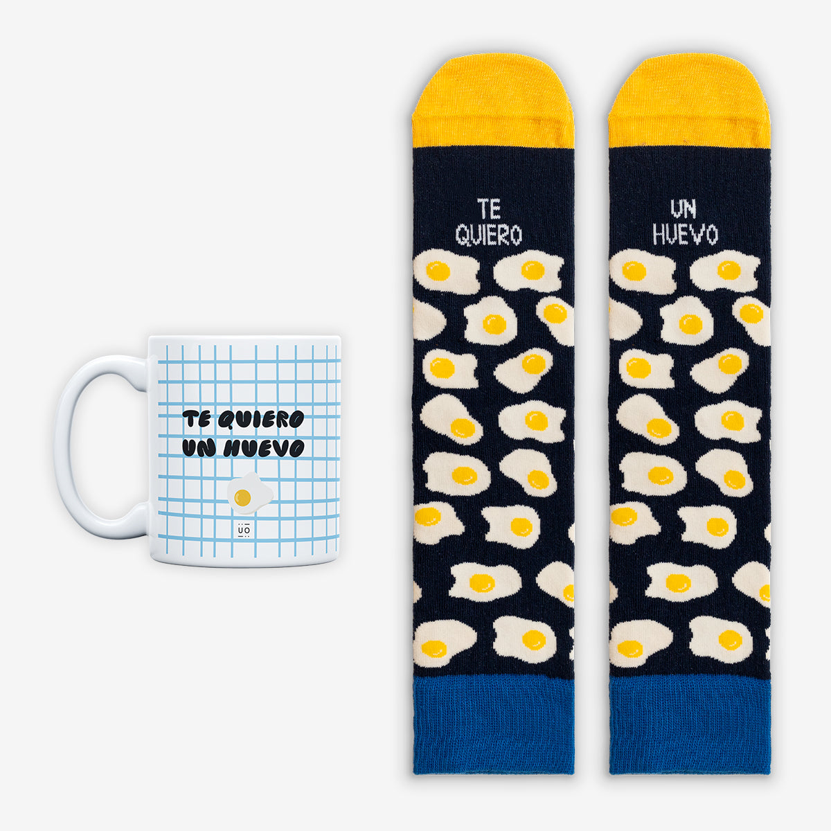 Kit Taza + Calcetines "Te quiero un huevo"