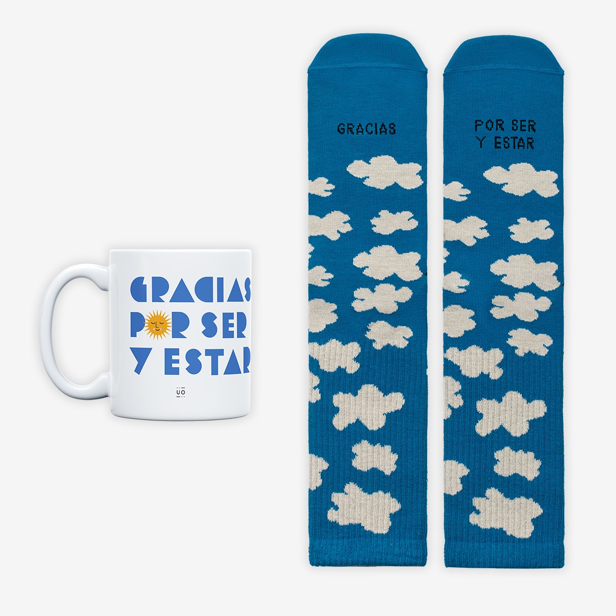 Kit Taza + Calcetines "Gracias por ser y estar"