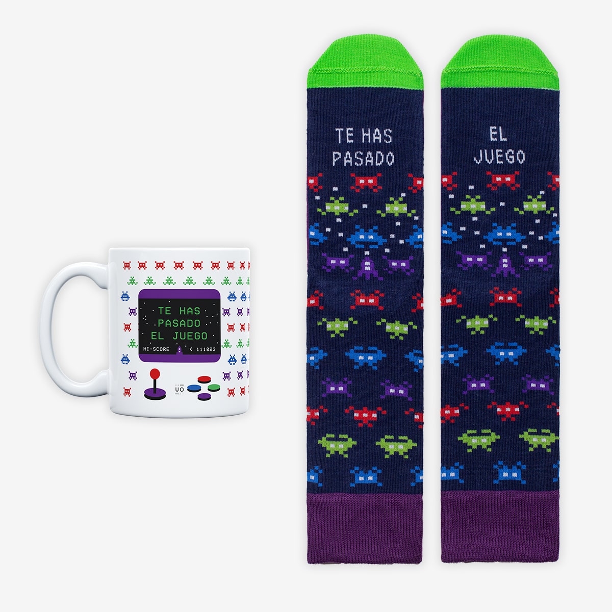 Kit Taza + Calcetines "Te has pasado el juego"