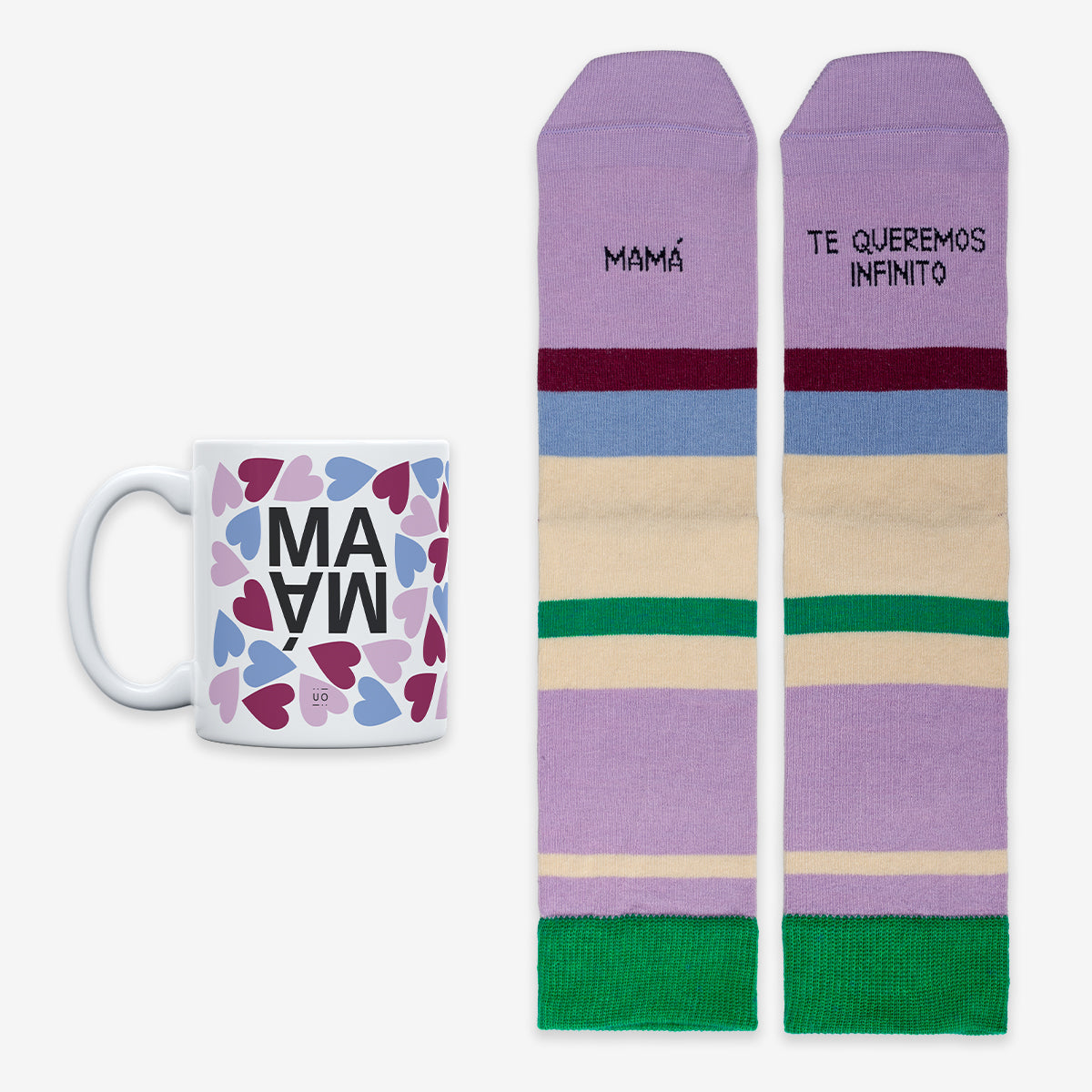 Kit Taza + Calcetines "Mamá te queremos infinito"