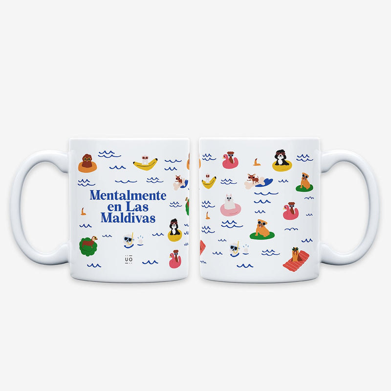 Taza “Mentalmente en las Maldivas"