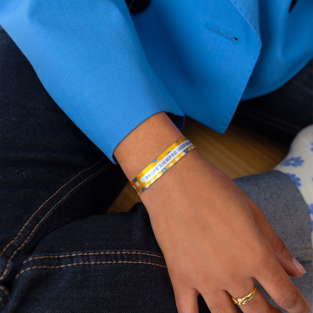 Pulsera de tela "Profe, siempre inspiras"