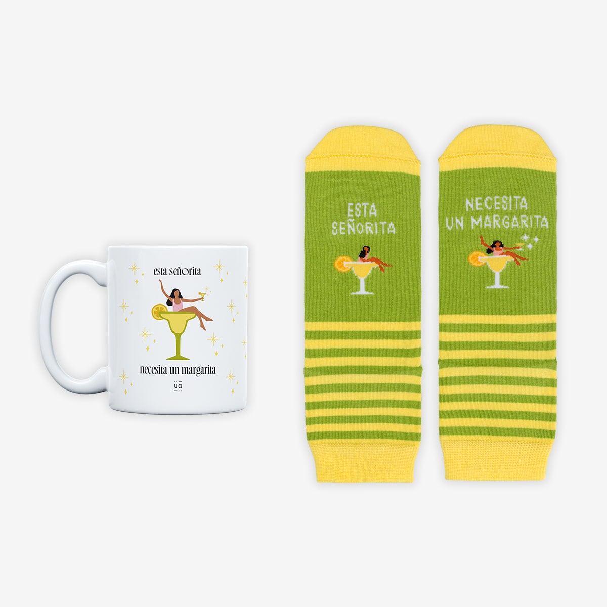 Kit Taza + Calcetines "Esta señorita necesita un margarita"