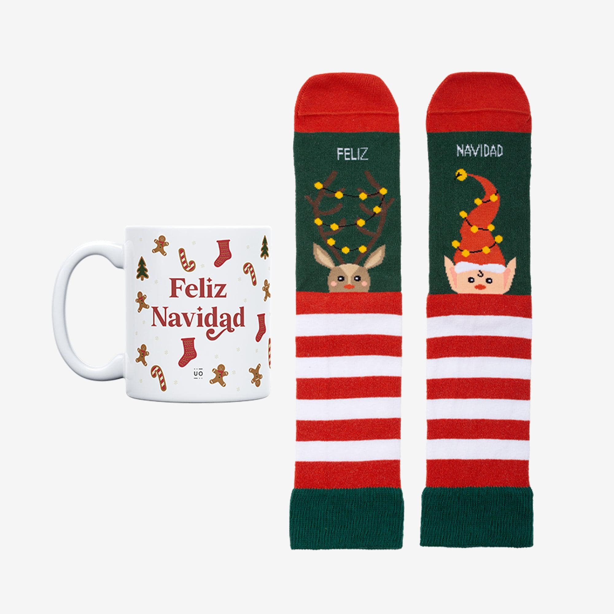 Kit Taza + Calcetines "Feliz Navidad"