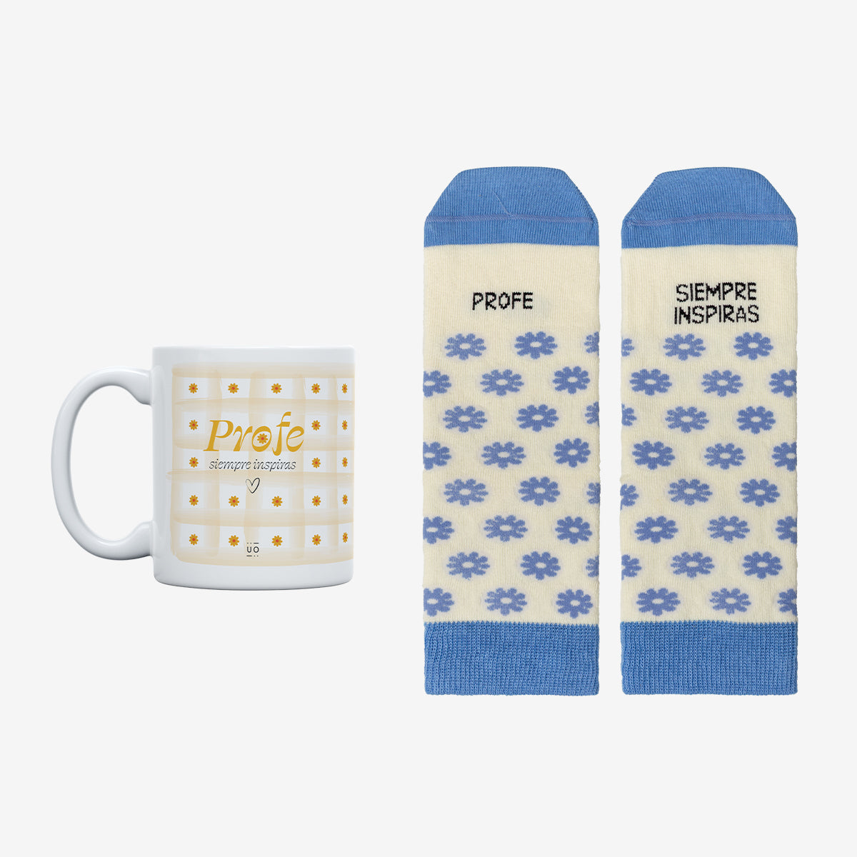 Kit Taza + Calcetines "Profe siempre inspiras"
