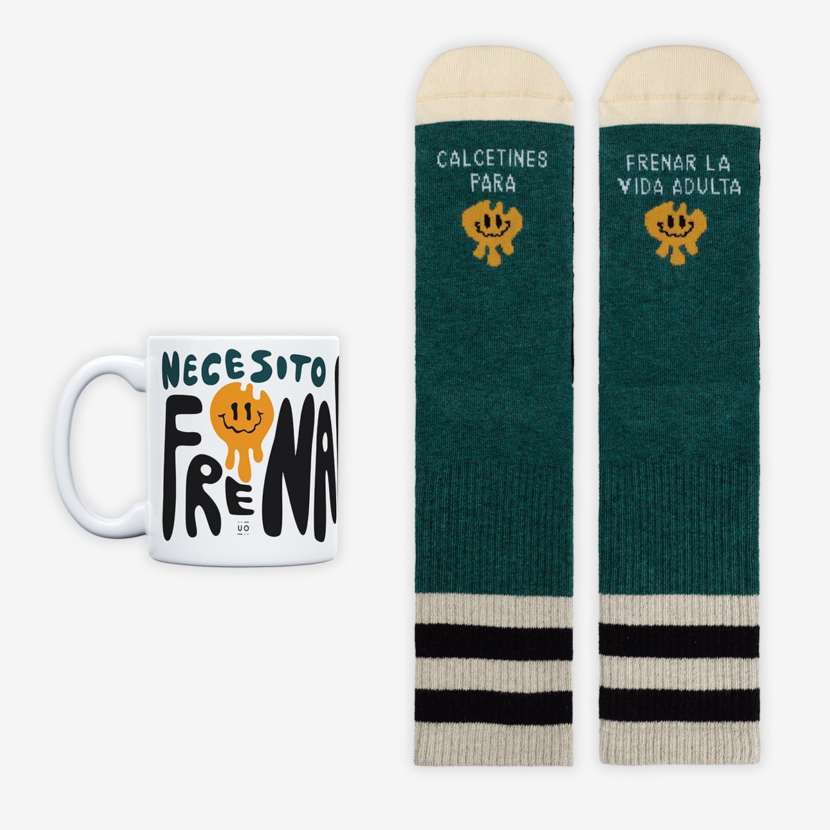 Kit Taza + Calcetines "Para frenar la vida adulta"