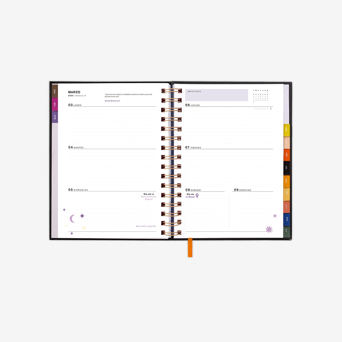 Agenda Anual "Confía en tu intuición" Semana vista 2025