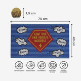 Felpudo "Familia superhéroe"