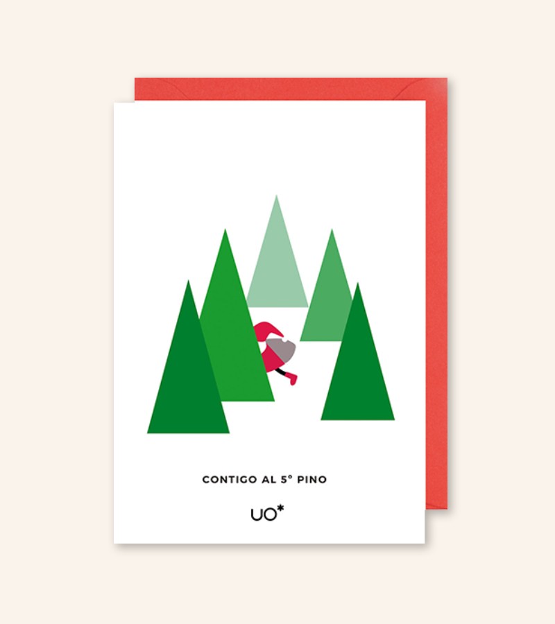 Postal "Contigo al quinto pino" Papá Noel