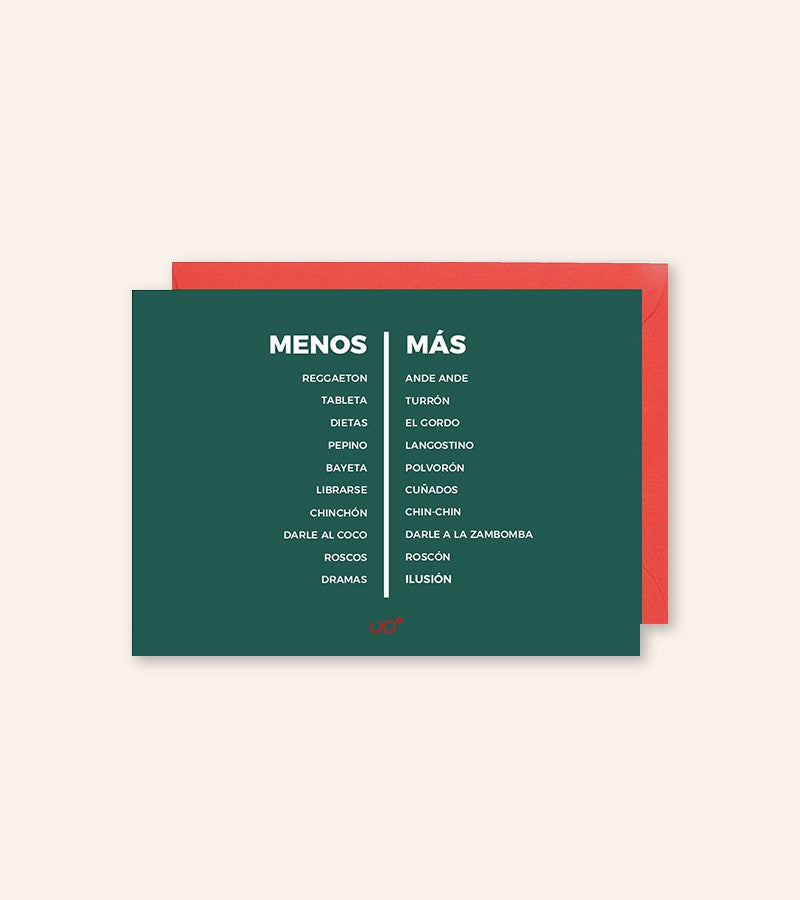 Postal "Menos - Más" Navidad
