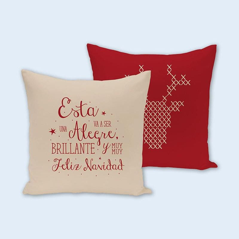 Funda cojín: "Navidad, reno"